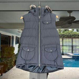 Athleta Faux Fur Hooded Winter Vest Size XL